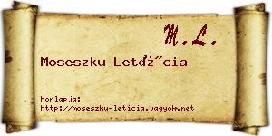 Moseszku Letícia névjegykártya
